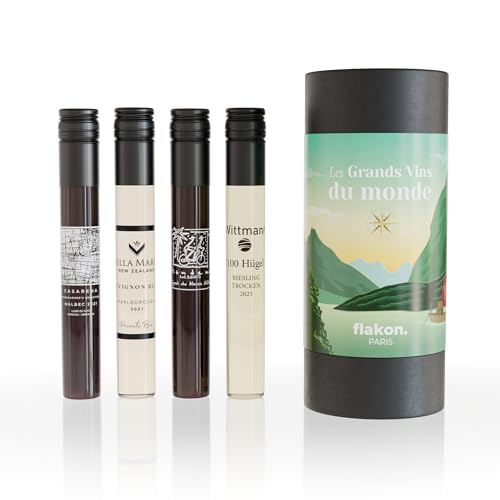 FLAKON – Coffret Les Grands Vins Du Monde – Sélection Par Un Meilleur Sommelier De France – Dégustation Guidée En Vidéo – Coffret Vin International...