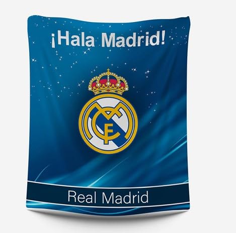 Manta DE Viaje Real Madrid-4-120x150 cm., Blanco