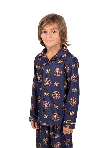 Image of Ultra Game Youth NBA Official 2-Piece Super Soft Button Down Pajamas Set
