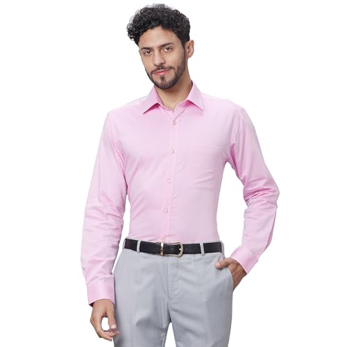Image of Raymond Slim Fit Pure Cotton Structure Pattern Semi Cut Away Collar Formal Shirt