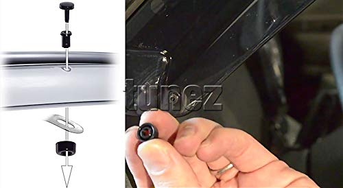 TUNEZ® Fenstertür Visier Wetterschutz Wetterschutz Kompatibel mit Suzuki Jimny SN Jahr 1998-2018 Installation nur an den vorderen 2 Türen.