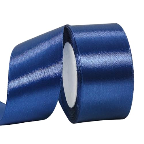 Cinta ancha de satén azul marino 50 mm, 22 m, para envolver regalos, manualidades, Navidad, bodas, lazos, fiestas, decoración de pasteles