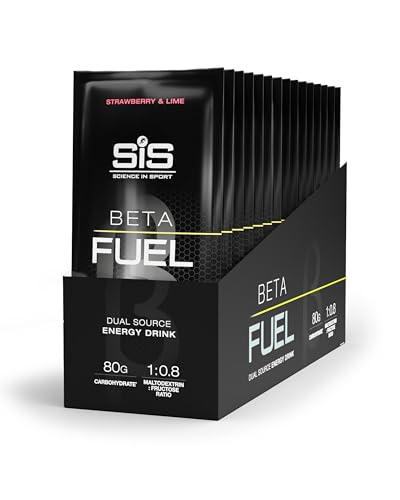 Science in Sport BETA Fuel 80 Energy Drink Pulver 15 x 82g Erdbeere und Limette - Isotonisches Getränkepulver mit 80g Kohlenhydrate, Idealer Energielieferant für Ausdauersportler