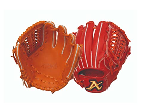 アトムズ ATOMS 専用グラブ袋付き Youth GLOVE 硬式用グラブ オールラウンド用 ジュニア オレンジ 野球 硬式 グローブ 小学生 中学生 AGL-1003-オレンジ/レッドオレンジ