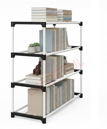 Image of LANTEFUL Book Self 4 Layer Portable Book Shelf, Kids Books Racks for Home Plastic, Bookshelf for Home, Book Shelves, Book Stand, Book Organizer, Book Rack for Study Room /Library /Bedroom