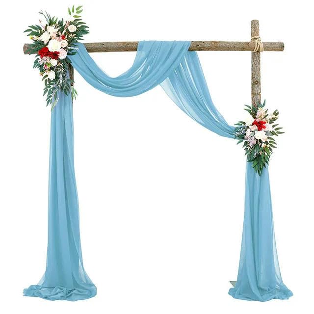 JTZYM 300/600/1000CM*75CM Chiffon Wedding Arch Draping Fabric,Wedding Arch Drapes Sheer Backdrop Curtain for Wedding Party Ceiling Decor — image 1