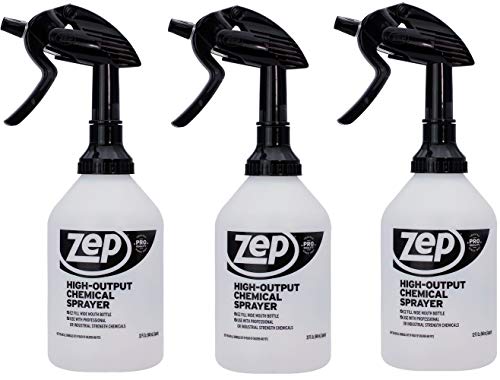 Zep 32 Oz High Output Chemical Sprayer (Pack of 3) Spray Bottle for Use with Household & Commercial Cleaners
