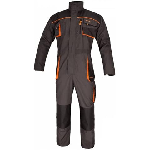 Men's Work Wear Boilersuit Coverall with Multi Pockets, Heavy Duty Polycotton Overall Protective Safety Trousers Mechanics Boiler Suit (35W) Cover
