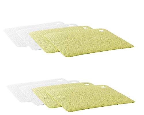 IKEA Plussig Swedish Dishcloths Sponge Cloth Hand Cleaning Towel Pack of 8, (4 Green 4 White) Eco-Friendly Absorbent Reusable Dish Sponge Cloth Hand Towel For Kitchen, House Cleaning