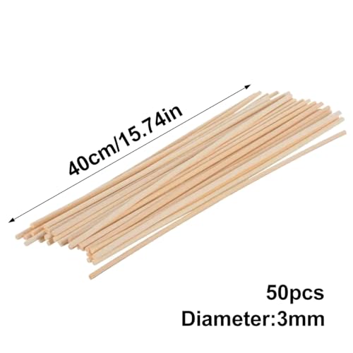 50 varillas de aroma para difusor de caña 15.74" x 3mm miniatura 2