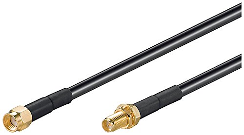 Goobay 51675 WLAN Antennenkabel 1m / RP SMA Stecker auf RP SMA Buchse / Verlängerungskabel für WLAN Antenne Repeater & Router / Antennenkabel Verlängerung 1m