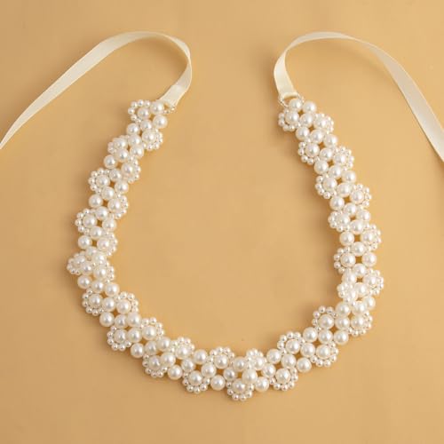 Pearl Wedding Belt Bridal Sash Handmade Beaded Pearl Sash Belt,for Wedding Dress Bridesmaid Flower Gril2