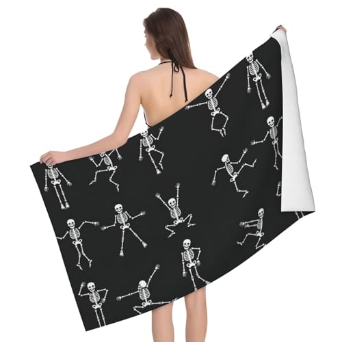 Serviette de bain microfibre motif squelette cadeau original douche - 2