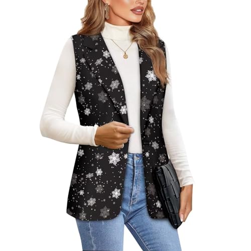 Womens Vest V Neck Blazer Vests Loose Tank Tops 1 Button Waistcoat S-5XL2