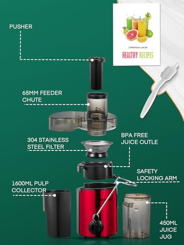 Image of HOUSNAT Centrifugal Juicer for Whole Fruit and Vegetables, 3 Speed, 400W