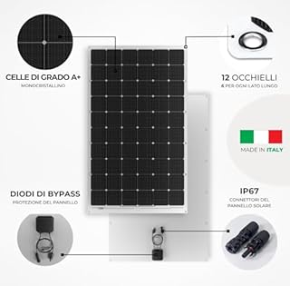 Kit 2 Pannelli Solari Flessibili 315 W Microinverter 800 W e Cavo – Moduli Monocristallini IP67 Ultra Sottili 167×99,6×0,15 cm – Pannello Fotovoltaico Plug and Play da Balcone - Facili da Installare