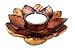 Bellaa 21732 Lotus Incense Cone Burner Votive Tlight Candle Holder 4 inch Brown