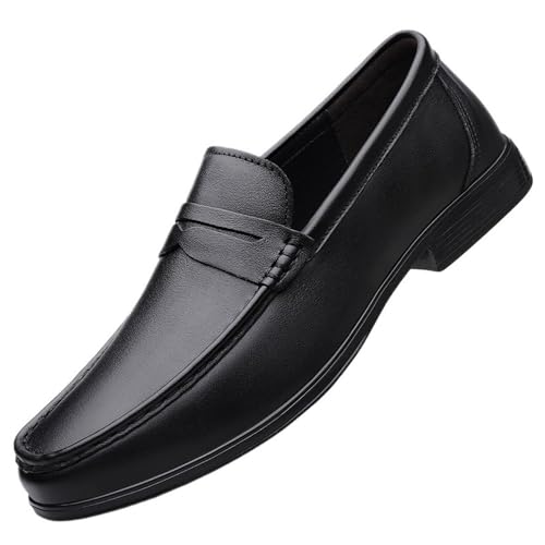 Men Cow Leather Oxford Shoes Slip On Formal Waterproof Non Slip Soft Comfy Casual Fashion Comfortable