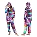 Yuiboo Glittering GemstoneAdult Unisex One Piecing Pajamas for Man Women Couples Costumes Hooded
