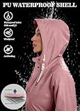 Zdoynto Regenjacke Damen Regenmantel Wasserdicht Mit Kapuze Übergangsjacke Outdoorjacke Frühling Sommer Herbst Rosa M