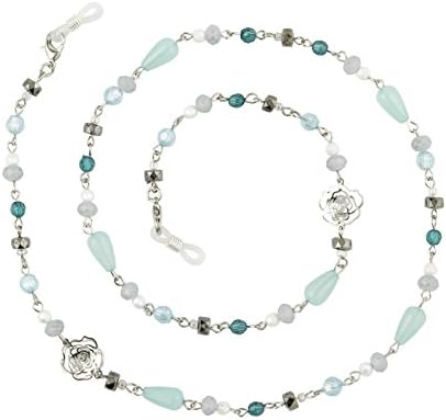 Beaded Eyeglass Chain Holder, Face Mask Lanyard Holder, Fashion Lanyard Necklace, Giselle Blue