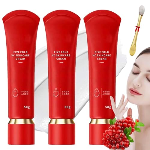 3Pcs Swarous Moisturizing Tone-Up Concealer Cream, Five Fold Vc Skin Care Cream,Oil Control &Long-Lasting & Waterproof,Vitamin C Makeup Tone Up,Brightens Skin Tone