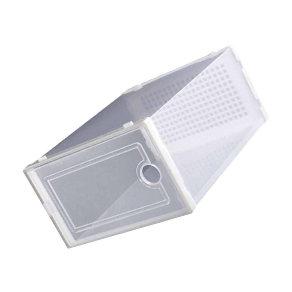 Cajas plásticas para zapatos apilables con cajón deslizante y ahorro de espacio 1