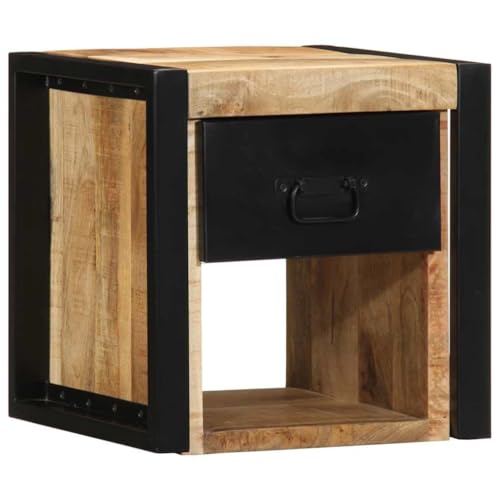 Sophrelle Mesita de Noche Madera Maciza de Mango 40x35x40 cm Marrón,4015949
