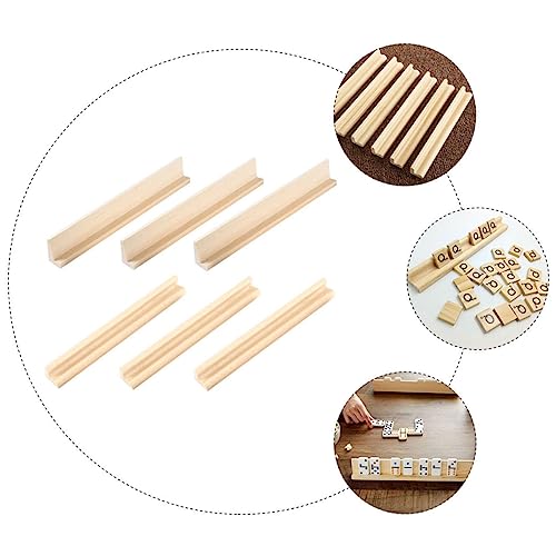 6 piezas soporte de dominó de madera para jugar miniatura 3