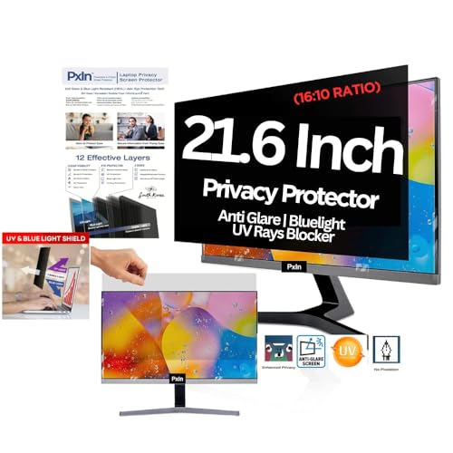 Image of PxIn 21.6 Inch (16:10) Privacy Screen Filter | No Eye Strain | Anti-Glare & Blue-Light UV, Anti Scratch
