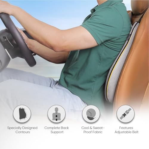 Image of Frido Ultimate Car Comfort Combo | Neck Rest, Backrest & Wedge Seat Cushion Combo of 3 | Ergonomic Neck, Back & Seating Support | Driving & Daily Commutes | Posture Correction | Universal Fit | Grey