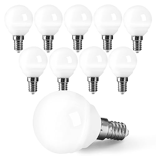 EX UP 10 bombillas LED pequeño globo forma E14 6 W, G45 luz blanca fría 6500 K bombilla ahorro de energía, 550 lúmenes equivalente 40 W Incandescencia, casquillo de rosca Edison Classic, no variable