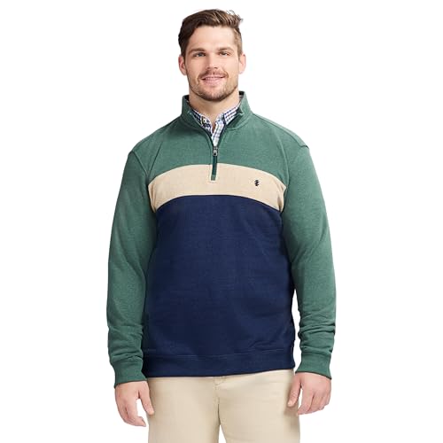 IZOD Men's Big and Tall Advantage Performance Quarter Zip Fleece Pullover Sweatshirt