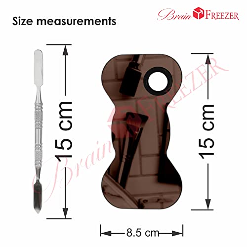 Image of Brain Freezer Stainless Steel Cosmetic Makeup Palette, Professional Cosmetic Mixing Makeup Palette Spatula Makeup Artist Tool, Bow Shape Rose Gold