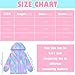 OlyPegic Girls Rain Jacket Waterproof Hooded Fleece Lined Lightweight Windbreaker Kids Outdoor Jackets Windproof Raincoats for Toddler Mermaid 4-9T