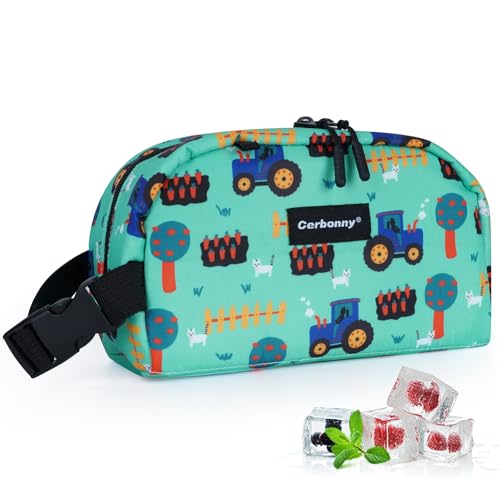 Image of Cerbonny Freezable Cooler Bag for Work, School, Travel - Insulated, Fit for Yogurt, 3+ (Green Vehicle)
