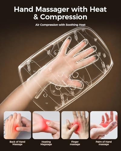 Miula Cordless Hand Massager with Compression Soothing Heating Adjustable Modes for Daily - image 2