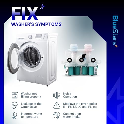 Image of Water Inlet Valve For Whirlpool Kenmore Maytag Washers MVWB835DW0 MVWB765FW1 MVWB835DW1 MVWB765FW2 WTW7500GW2 MVWB765FW3 MVWB865GC0 MVWB765FW0 MVWB835DW3 MVWB766FW1 WTW8500DC0 WTW8500DC5 WTW7500GW0