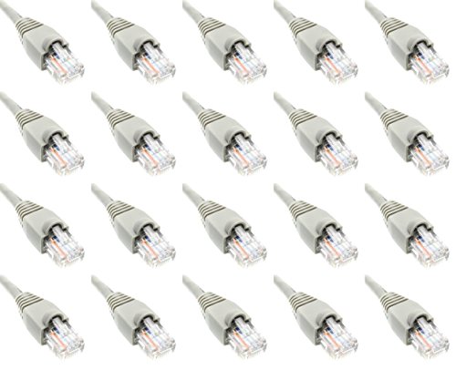Cat 5e Cable Ethernet patch cord 3 ft gris 20 unidades miniatura 1