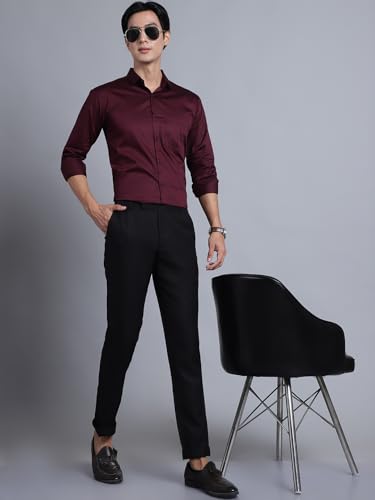 Image of Majestic Man Slim Fit Satin Cotton Formal Shirt for Men