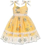IDOPIP Toddler Baby Girls Embroidery Floral Tutu Dress Summer Sleeveless Bow Smocked Backless Pri...