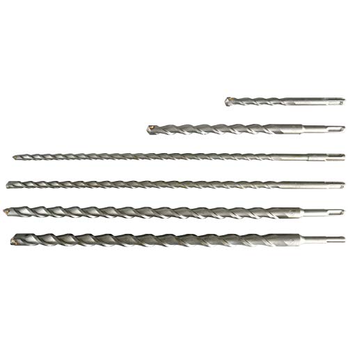 20Pcs Sds Plus Rotary Hammer Drill Bits, Sds+ Carbide Tipped Stone Concrete Masonry Hole Tool Set For Ceramic Tile, Brick, Wall 3/16"~13/16" With Storage Case #TOP5