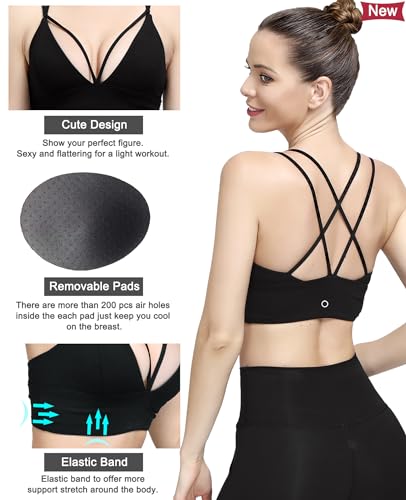 Image of MotoRun Bralettes for Women, Strappy Sports Bra Push up Bralette Sexy Bras Rave Top