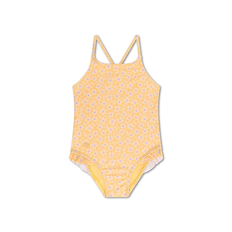 Swim Essentials | Bañador UV Amarillo niñas con Estampado Floral