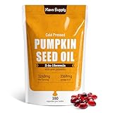 NavoSupply-Pumpkin Seed Oil 3000mg - 100% Cold Pressed | 80% Linoleic & Oleic Acid | 180 Softgels, Naturally High in Essential Fatty Acids