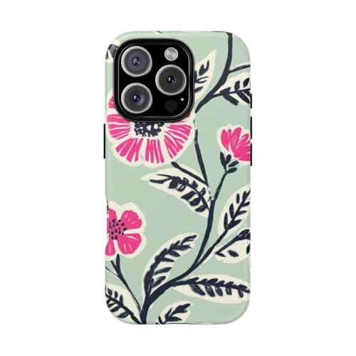 Coque rigide mate iPhone 16 Pro anti-traces motif floral durable