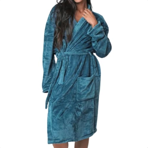 Roupão Microfibra Camesa Inverno Frio Unissex Cores Original (BR, Alfa, P, Regular, Regular, Azul Pe