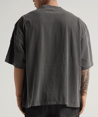 Washed Shaka-Wear Drop Shoulder 7.5 oz Heavyweight Graphic Tshirts Vintage Thick Boxy & Oversized Baggy Fit (US, Alpha, X-Large, Regular, Regular, D8)