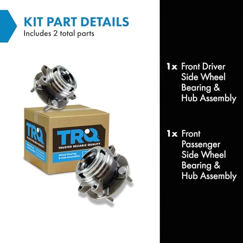 TRQ Front Left and Right Wheel Bearing and Hub Assembly Set 2 Piece Compatible with 2013 Infiniti JX35 19-21 QX50 14-20 QX60 07-09 Nissan Altima SE 10-12 Altima 13-18, 09-14 Maxima 16-20 Maxima by TRQ - Image 2