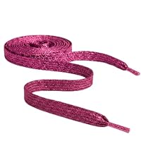 Smart Laces 80cm / 31\" Pink Flat Metallic Sparkle Glitter Shoe laces, Ideal Shoelaces for Kids Girls Childrens & Womens Trainers